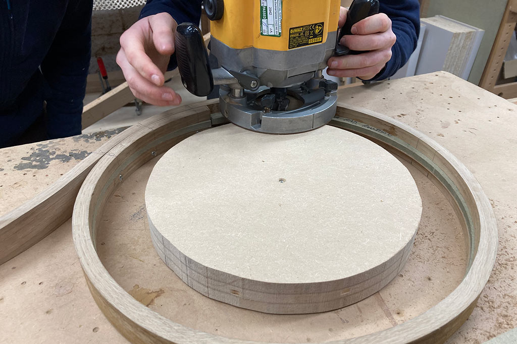 Steam bending course: Using a router to shape the steam bent timber